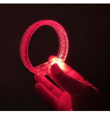 Kırmızı Led Işıklı Baskı Yapılabilen Pilli Bileklik Bilezik 1,5 cm Genişlik
