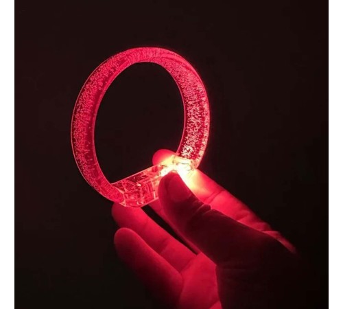 Kırmızı Led Işıklı Baskı Yapılabilen Pilli Bileklik Bilezik 1,5 cm Genişlik