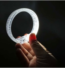 Beyaz-Gümüş Led Işıklı Baskı Yapılabilen Pilli Bileklik Bilezik 1,5 cm Genişlik