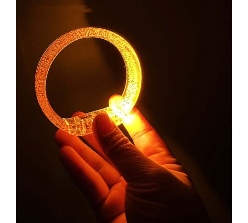 Turuncu Led Işıklı Baskı Yapılabilen Pilli Bileklik Bilezik 1,5 cm Genişlik