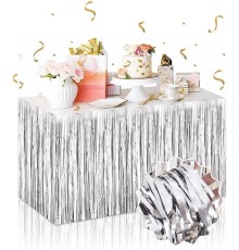 Gümüş Metalize Masa Eteği 275x75 cm – Kendinden Yapışkanlı