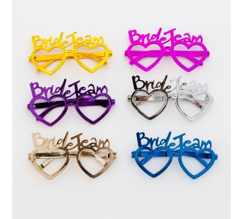 Kalpli Bride Team Gözlük Seti 6 Renk - Kına & Düğün Partileri İçin