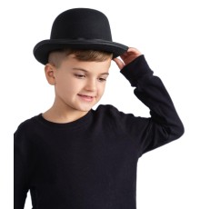 Charlie Chaplin Stil Çocuk Şapkası – Siyah Melon Parti Şapkası