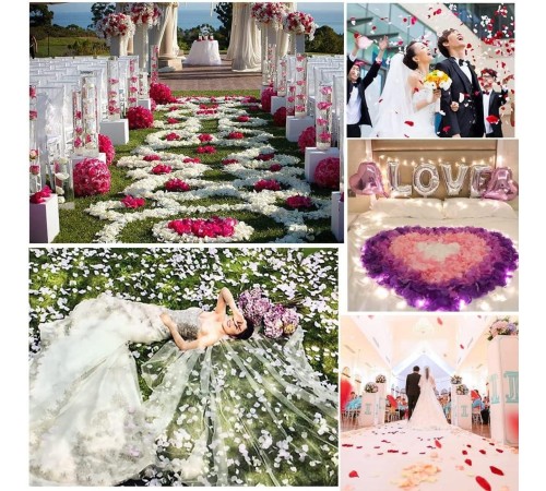 Beyaz Renk Gül Yaprağı Şekilli Konfeti 1 Paket 100 Adet