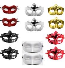 12’li Renkli Parti Maskesi Seti – Siyah Gold Gümüş Kırmızı Beyaz Mat Kırmızı