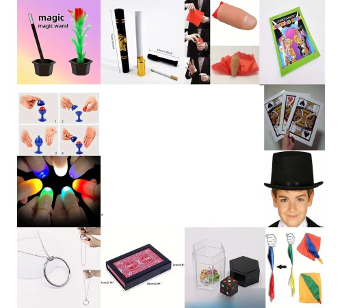 Çocuklar İçin 15 Parça Sihirbazlık ve İllüzyon Seti – Başlangıç Gösteri Kutusu