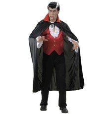 Kırmızı Yakalı Siyah Dracula Pelerin 120 cm