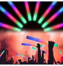 Led Işıklı 3 Modlu Kauçuk Işıklı Sünger Parti Çubuk Sopa - 46 cm (6’lı Paket)