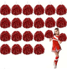 10 Çift ( 20 Adet ) Kırmızı Renk 23 Nisan 19 Mayıs 29 Ekim Okul Gösteri Ponponları