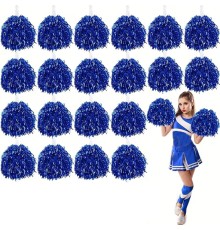 10 Çift ( 20 Adet ) Mavi Renk 23 Nisan 19 Mayıs 29 Ekim Okul Gösteri Ponponları