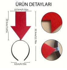 Kişiselleştirilebilir Ok Taç – Üzerine Yazı Yazılabilen Parti Tacı Kırmızı Renk