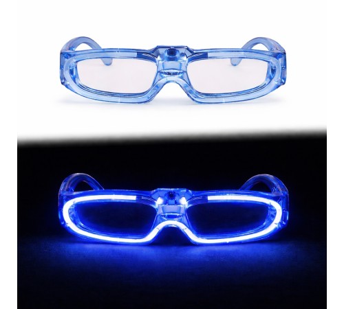 Mavi LED Işıklı Parti Gözlüğü 3 Modlu – Glow & Gece Eğlence Gözlüğü