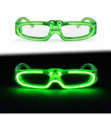 Yeşil LED Işıklı Parti Gözlüğü 3 Modlu – Glow & Gece Eğlence Gözlüğü