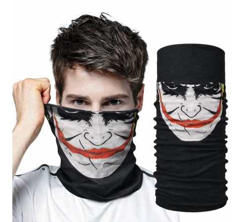 Joker Desenli Çok Amaçlı Buff – Yüz, Boyun ve Bandana Maskesi 5 No