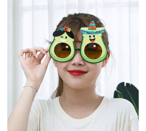 Hawaii Temalı Avokado Gözlük – Kostüm & Parti Gözlüğü