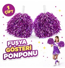 1 Çift ( 2 Adet ) Fuşya Renk 23 Nisan 19 Mayıs 29 Ekim Okul Gösteri Ponponları