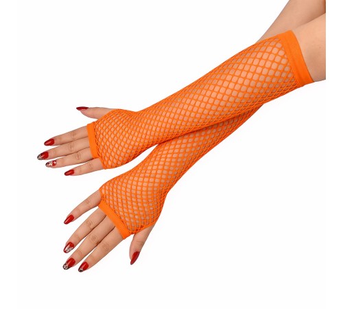 80’ler 90’lar Retro Turuncu File Parmaksız Eldiven 26 cm