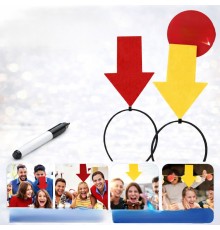Kişiselleştirilebilir Ok İşaretli Mesaj Tacı (2’li Set Sarı-Kırmızı)