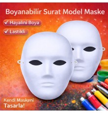 Boyanabilir Surat Model Maske – Lastikli Kendin Tasarla
