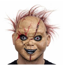 Çaki Korku Bebek Maskesi – Saçlı Plastik Yüz Maskesi