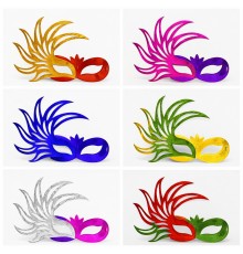 6’lı Çift Renkli Venedik Karton Parti Maskesi Seti