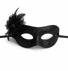 Siyah Simli Tüylü Balo Maskesi – Kadın Parti & Maskeli Balo Maskesi