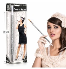 30 cm Gümüş Payetli Tutacağı – 1920’ler Gatsby Parti Aksesuarı