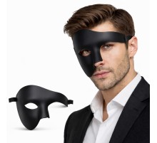 Siyah Yarım Erkek Maske – Phantom Parti & Balo Maskesi