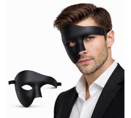 Siyah Yarım Erkek Maske – Phantom Parti & Balo Maskesi