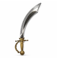 Parlak Metal Görünümlü Eskitme Plastik Korsan Kılıcı 45 cm