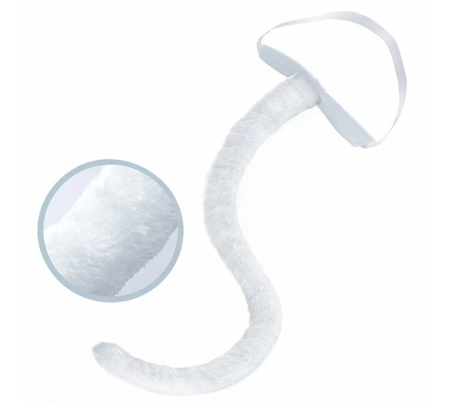 Beyaz Peluş Kuyruk Şekil Verilebilir 70 cm