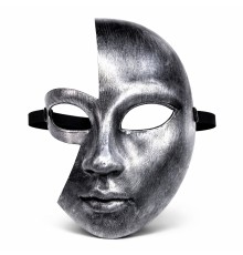 Antik Efektli Gümüş Yarım Yüz Parti Maskesi