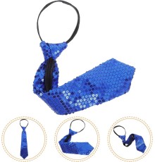 Mavi Pul Payetli Işıltılı Parti Kravatı 33 cm