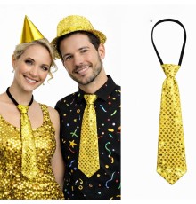 Altın Renk Pul Payetli Işıltılı Parti Kravatı 33 cm