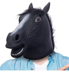 Gerçekçi At Kafası Maskesi Siyah Renk