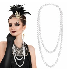 1920 Gatsby İnci Kolye – Vintage Uzun Beyaz İnci Kolye