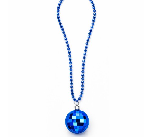 Retro Disko Topu Şekilli 80'ler 90'lar Mavi Renk Plastik Kolye