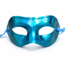 Metalize Parlak Parti Maskesi Turkuaz Mavi Renk 16x7 cm