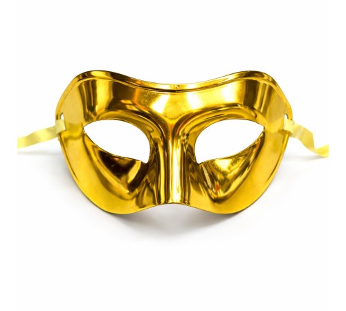 Metalize Parlak Parti Maskesi Altın Gold Renk 16x7 cm
