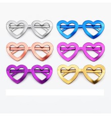 Kalp Şekilli Parti Gözlüğü 12 Adet – 6 Renk ( Camsız )