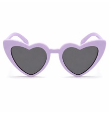 Mor Lila Retro Kalp Gözlük – 80’ler 90’lar Stil Parti Gözlüğü