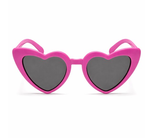 Fuşya Pembe Retro Kalp Gözlük – 80’ler 90’lar Stil Parti Gözlüğü
