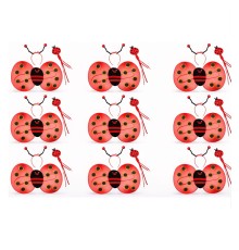 9’lu Uğur Böceği Ateş Böceği Kostüm Seti – Kanat Taç Asa