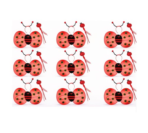 9’lu Uğur Böceği Ateş Böceği Kostüm Seti – Kanat Taç Asa