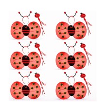 6'lı Uğur Böceği Ateş Böceği Kostüm Seti – Kanat Taç Asa