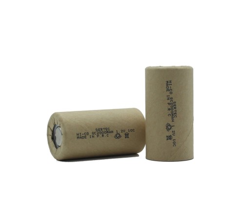 1.2V Ni-Cd SC 2000 Mah Kağıt Şarjlı Pil 10C Başsız/Flat Head