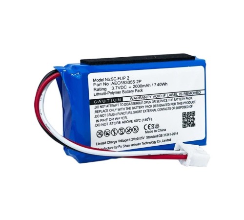 Flip 2 uyumlu 3.7v 2000 mah Soketli Batarya