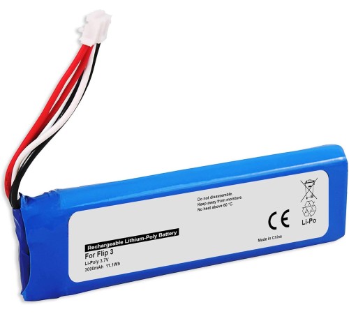 Flip 3 uyumlu 3.7v 3000 mah Soketli Batarya