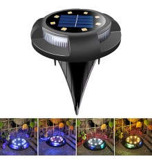 4 lü Solar Panelli Kazıklı Zemin Solar Ledi 8+4 Led RGB