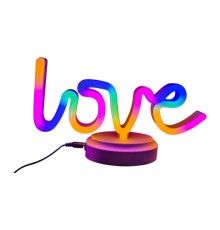 Neon Işıklı Love Yazılı Masa Gece Lambası Pil ve Usb